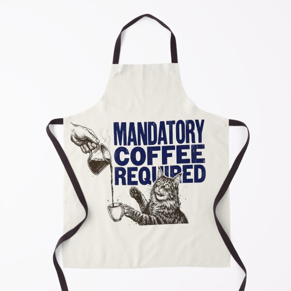 Item preview, Mandatory Coffee Required – Funny Cat Coffee Lover Design designed and sold by Mavielle Blooms.