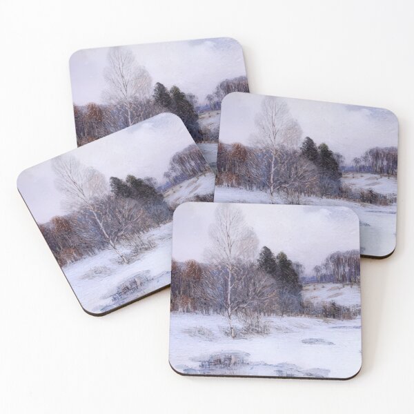 Item preview, Alfred Heber Hutty - Sunlit Snow - landscape By Alfred Heber Hutty -  Poster designed and sold by LILLIANSTRANGEy.