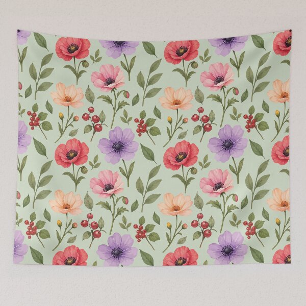 Item preview, Colorful Wildflower Botanical Pattern – Vintage Floral Print 2 designed and sold by SimplePoDesign.