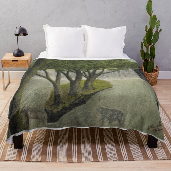 Item preview, Andre Bauchant - Animals Crossing a Flooded River with a Distant Waterfall - Naïve Art (Primitivism) By Andre Bauchant - Poster designed and sold by LILLIANSTRANGEy.