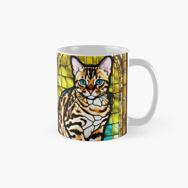 Item preview, Bengal Cat Stained Glass Portrait Art designed and sold by pinkal.