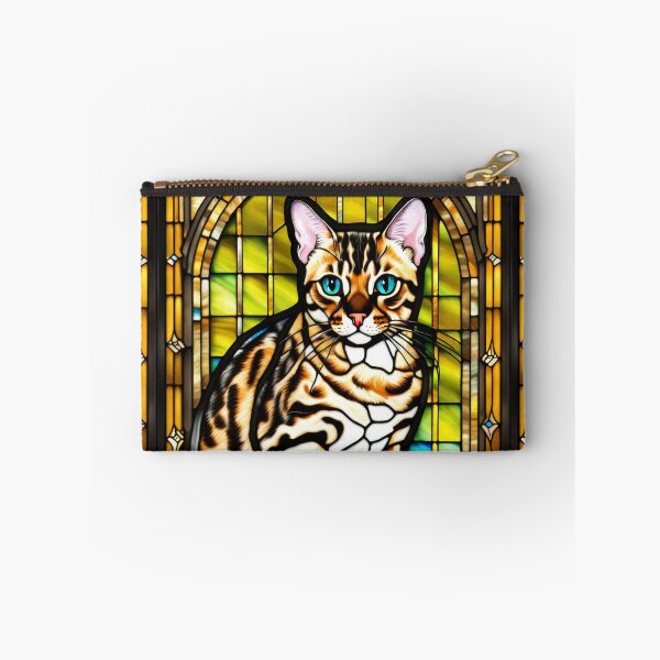 Item preview, Bengal Cat Stained Glass Portrait Art designed and sold by pinkal.