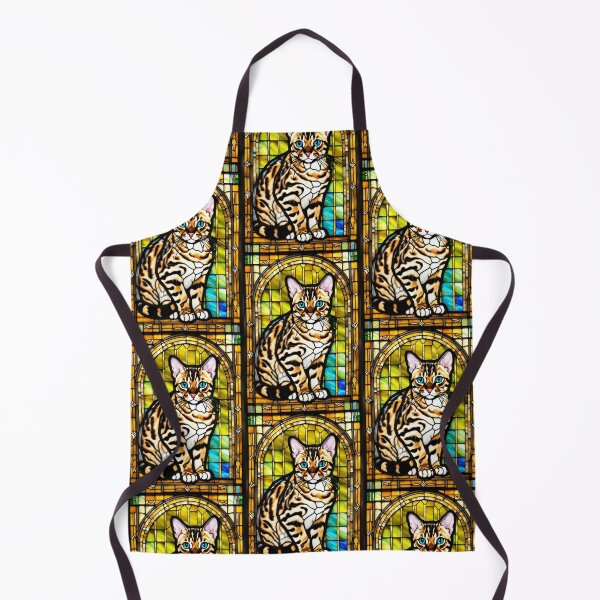 Item preview, Bengal Cat Stained Glass Portrait Art designed and sold by pinkal.