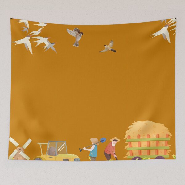 Item preview, Rural Farm life illustration with tractor and birds designed and sold by bakosshops.