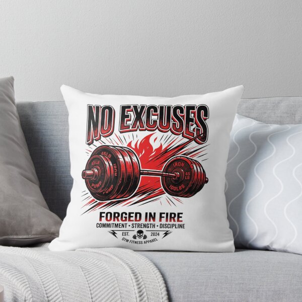 Item preview, No Excuses Barbell Gym Fitness designed and sold by StickVerse by Owais.