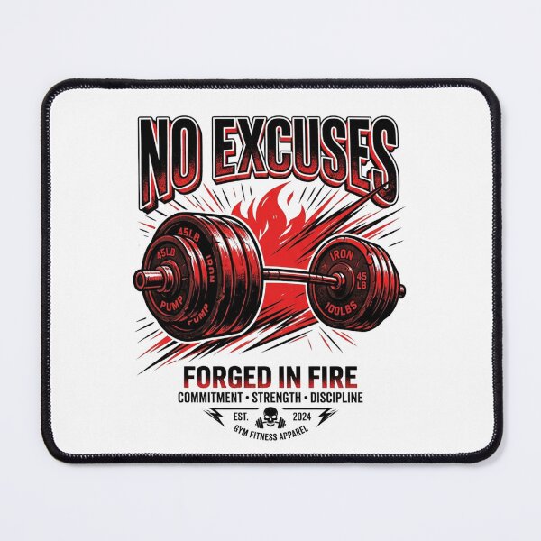 Item preview, No Excuses Barbell Gym Fitness designed and sold by StickVerse by Owais.
