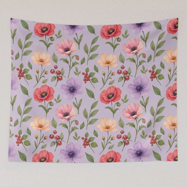 Item preview, Colorful Wildflower Botanical Pattern – Vintage Floral Print 4 designed and sold by SimplePoDesign.