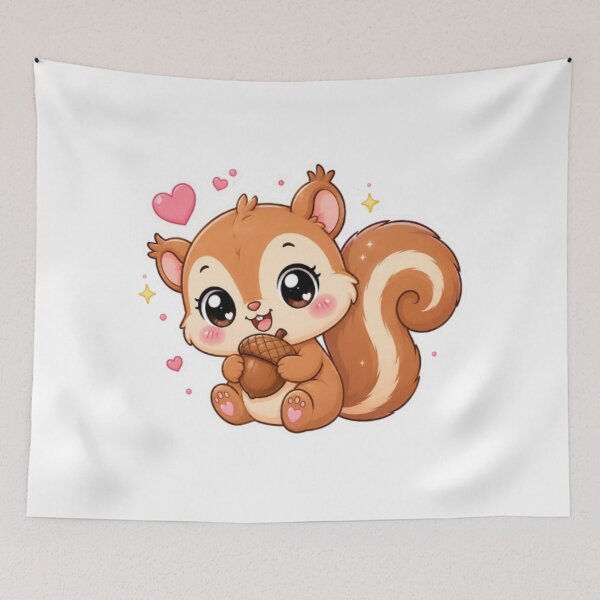 Item preview, Cute Kawaii Squirrel Sticker | Adorable Squirrel with Acorn | Cute Woodland Animal Sticker | Kawaii Animal Gift designed and sold by Vegasstickers.