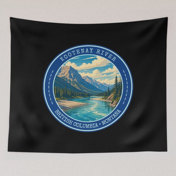 Item preview, Kootenay River, Canada, Usa, Vintage Travel Art Circle Emblem designed and sold by MaateoDesign.