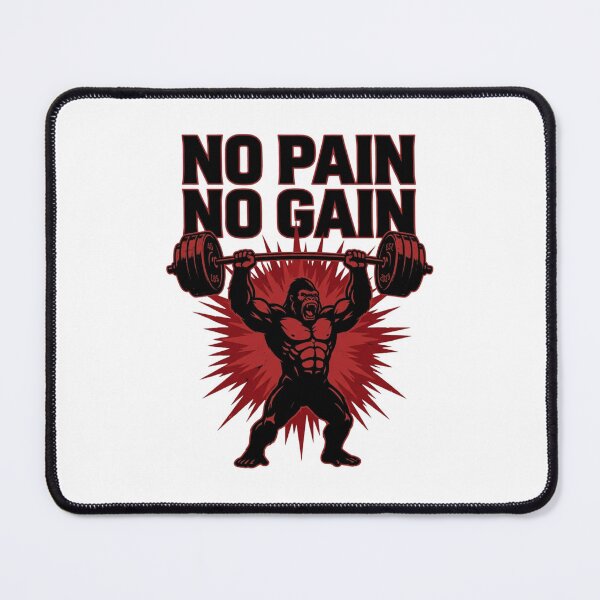 Item preview, No Pain No Gain Gorilla Gym Fitness designed and sold by StickVerse by Owais.