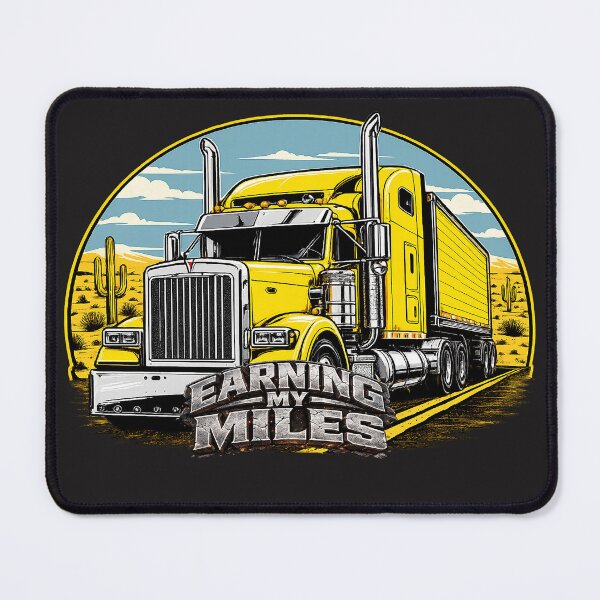 Item preview, Earning My Miles - Yellow Semi Truck Desert Art designed and sold by NomadForge.