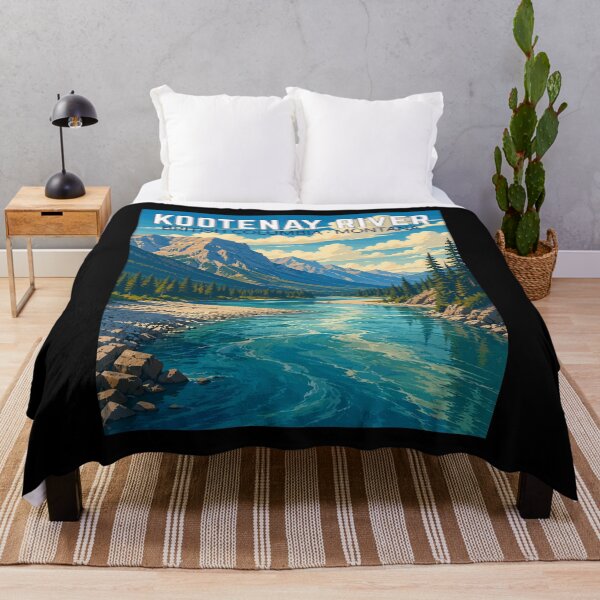 Item preview, Kootenay River (British Columbia, Montana), Vintage Art Travel Landscape designed and sold by MaateoDesign.