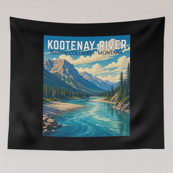 Item preview, Kootenay River (British Columbia, Montana), Vintage Art Travel Landscape designed and sold by MaateoDesign.
