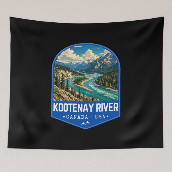 Item preview, Kootenay River, Canada, Usa, Retro Travel Art Emblem designed and sold by MaateoDesign.