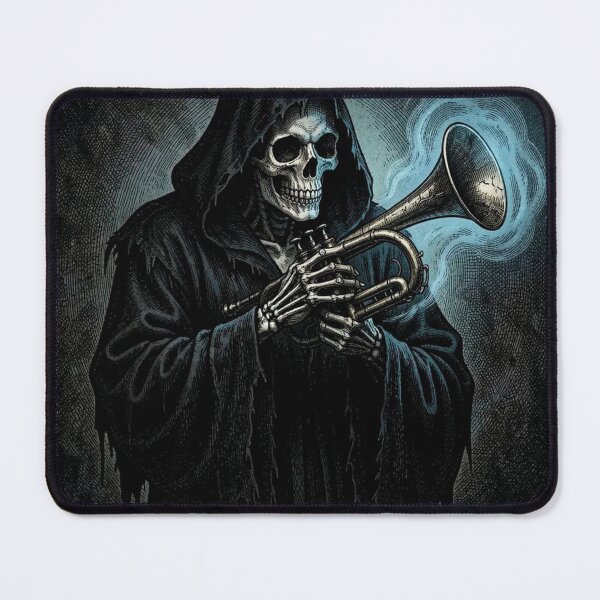 Item preview, The Grim Reaper playing the trumpet designed and sold by MagelliShop.