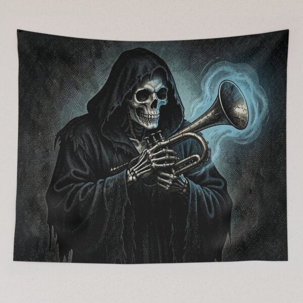 Item preview, The Grim Reaper playing the trumpet designed and sold by MagelliShop.