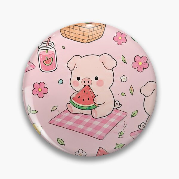 Item preview, Piggy Watermelon Picnic Pattern designed and sold by Soft Berry Studio.