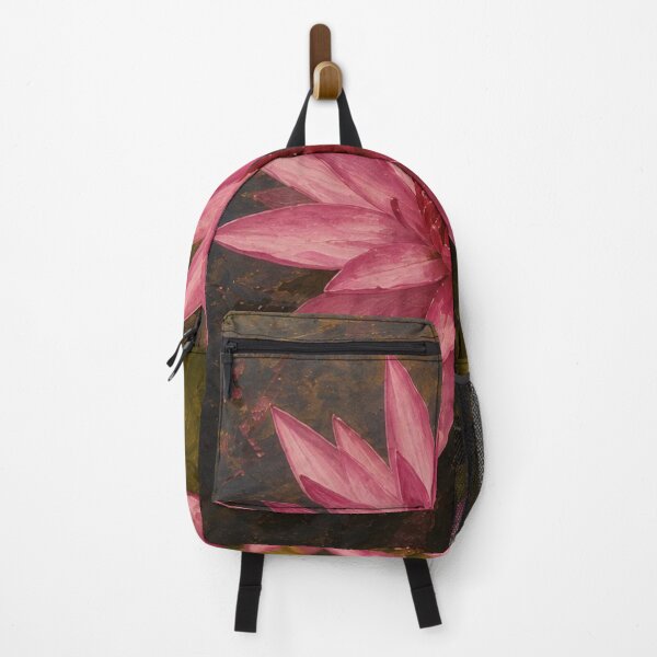 Item preview, Deep Pink Water Lily, Moody Tropical Impasto Oil Painting designed and sold by BlossoraStudio.