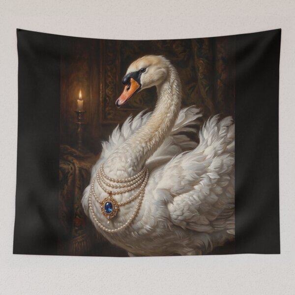 Item preview, Royal Swan Sapphire Pearl Necklace designed and sold by The Real Beast Art.