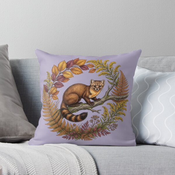 Item preview, Autumn Pine Marten Surrounded By Rich Colored Leaf Foliage  designed and sold by BirdsnStuff.