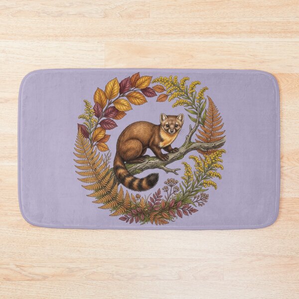 Item preview, Autumn Pine Marten Surrounded By Rich Colored Leaf Foliage  designed and sold by BirdsnStuff.
