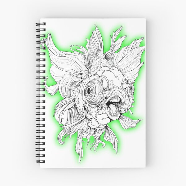 Item preview, Neon Surreal Goldfish Line Art  designed and sold by SiralyInk.