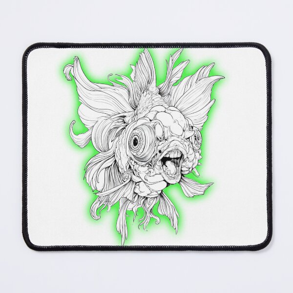 Item preview, Neon Surreal Goldfish Line Art  designed and sold by SiralyInk.