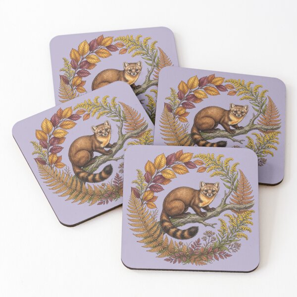 Item preview, Autumn Pine Marten Surrounded By Rich Colored Leaf Foliage  designed and sold by BirdsnStuff.