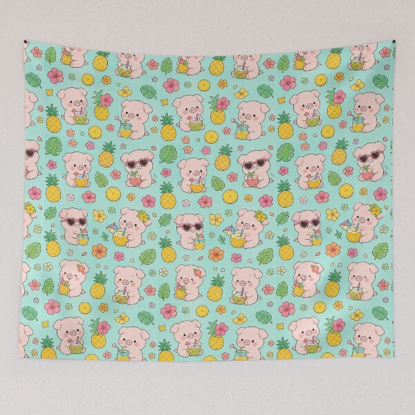 Item preview, Piggy Pineapple Summer Pattern designed and sold by Soft Berry Studio.