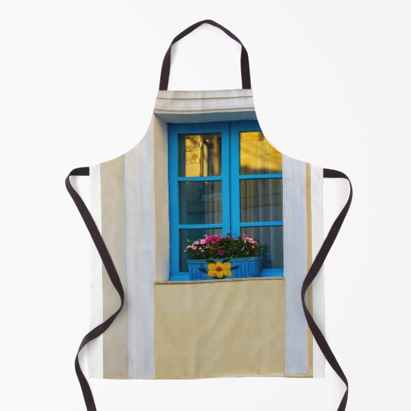 Item preview, Blue Window With Flower Box On Yellow Mediterranean Facade At Sunset Reflection designed and sold by Nmallia.