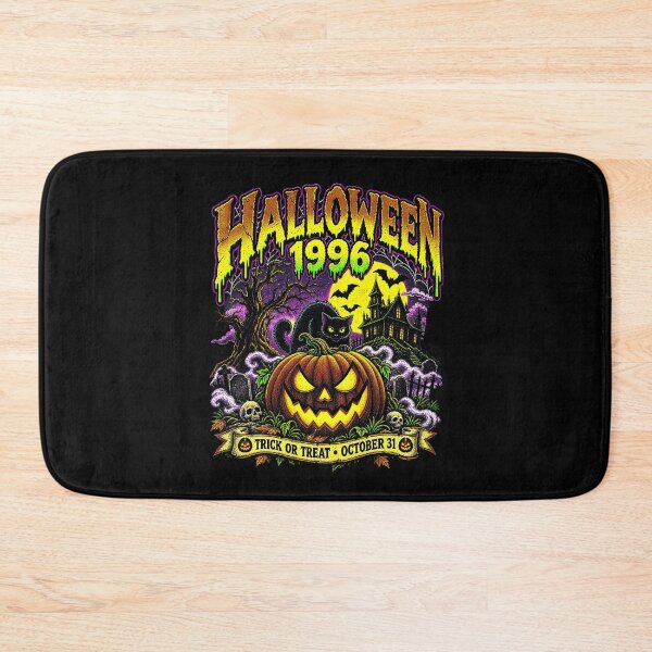 Item preview, Halloween 1996 Vintage Black Cat Jack O Lantern Retro Horror Design designed and sold by NoeValdric.