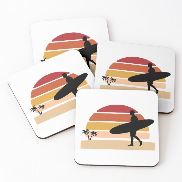 Item preview,  Retro Surfer Silhouette Surfboard Beach Vintage Sunset Art designed and sold by pattman.