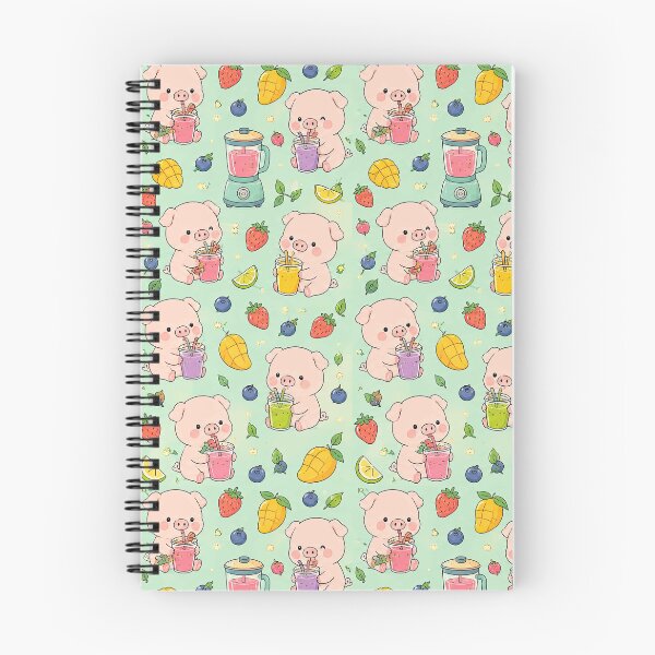 Item preview, Piggy Smoothie Bar Pattern designed and sold by Soft Berry Studio.