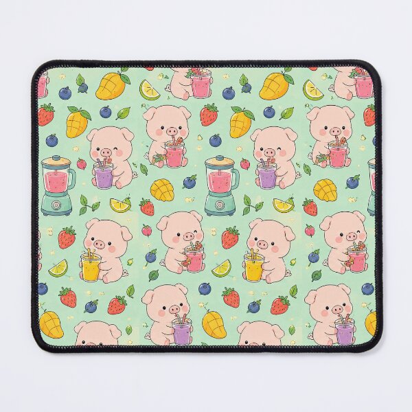 Item preview, Piggy Smoothie Bar Pattern designed and sold by Soft Berry Studio.