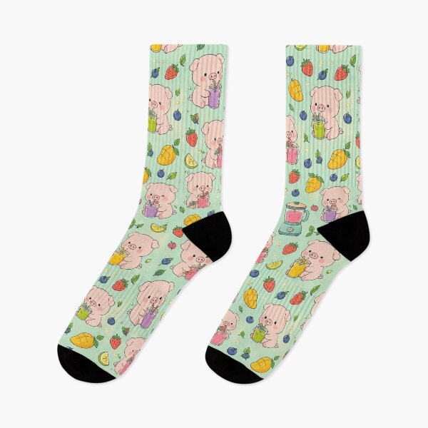 Item preview, Piggy Smoothie Bar Pattern designed and sold by Soft Berry Studio.