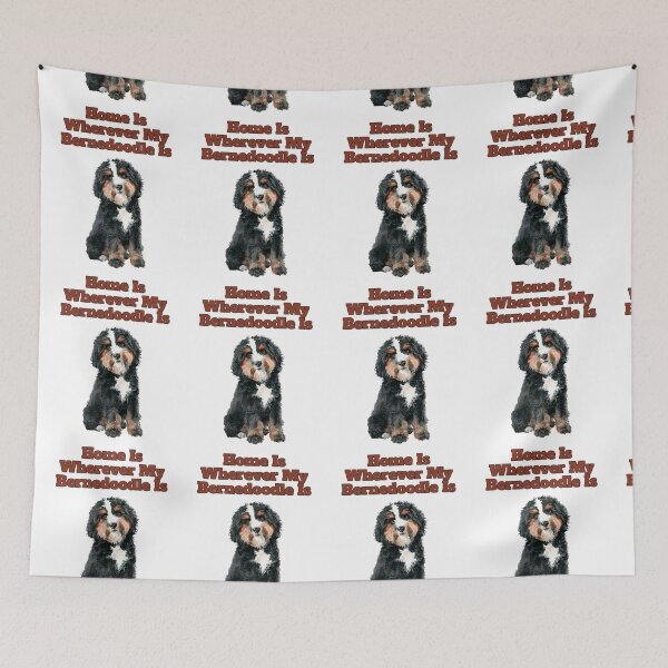 Item preview, Home Is My Bernedoodle Watercolor Dog Design designed and sold by NatureUnleashed.