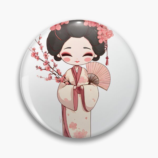 Artikelvorschau, Niedliche Chibi-Geisha mit Fächer entworfen und verkauft von cutemakerotart.