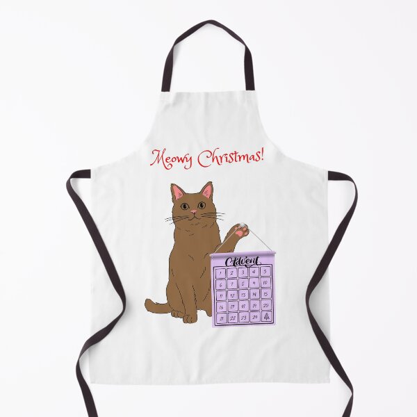 Item preview, Meowy Christmas Brown Cat with Advent Calendar designed and sold by MYCatStuff.