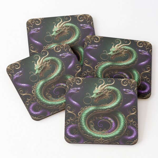 Item preview, Emerald Coiled Dragon Art designed and sold by ameetlumiere.