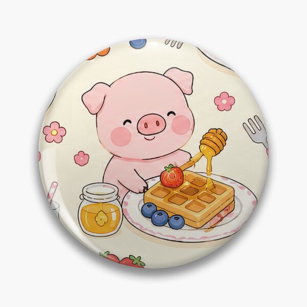 Item preview, Piggy Berry Waffle Pattern designed and sold by Soft Berry Studio.
