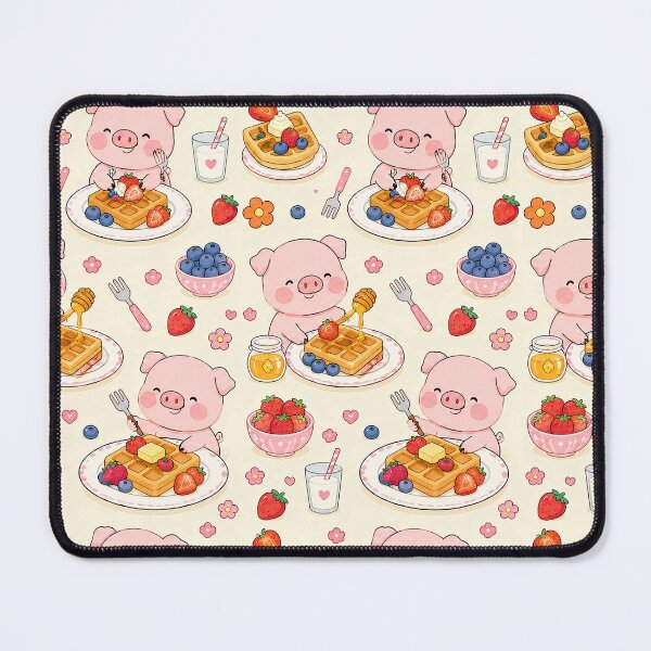 Item preview, Piggy Berry Waffle Pattern designed and sold by Soft Berry Studio.