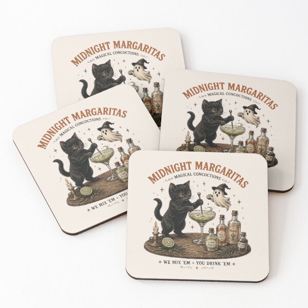 Item preview, Midnight Margaritas, Black Cat Margarita, Witchy Cocktail, Spooky Ghost, Cat Lover designed and sold by Quiajia.