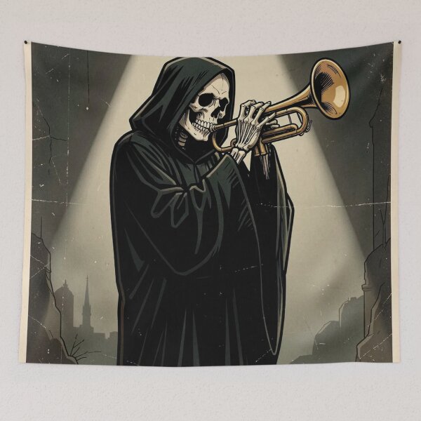Item preview, The Grim Reaper playing the trumpet designed and sold by MagelliShop.