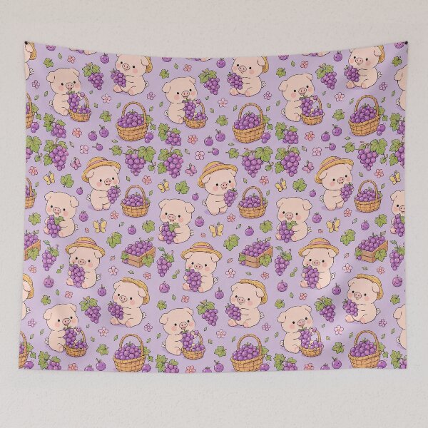 Item preview, Piggy Grape Harvest Pattern designed and sold by Soft Berry Studio.