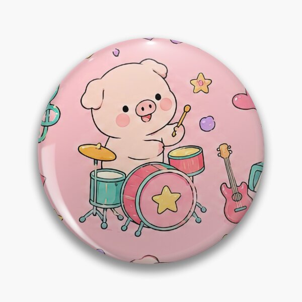Item preview, Piggy Music Party Pattern designed and sold by Soft Berry Studio.