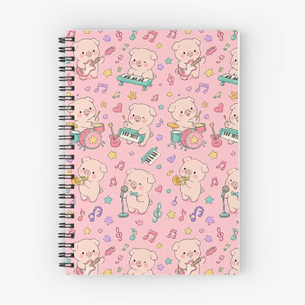 Item preview, Piggy Music Party Pattern designed and sold by Soft Berry Studio.