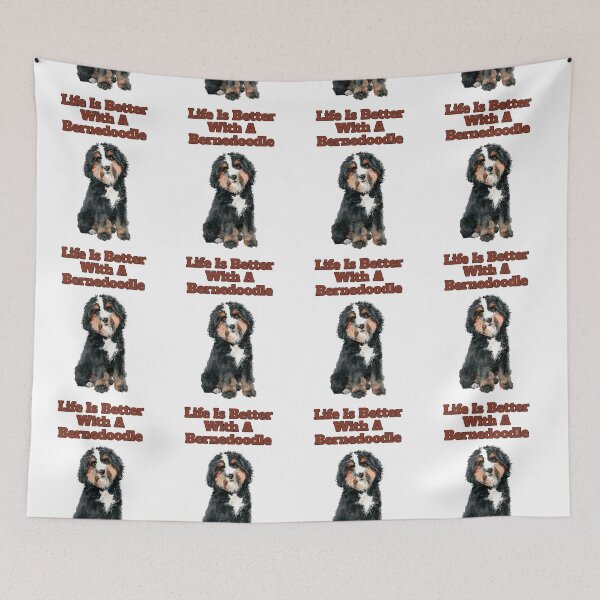 Item preview, Life Is Better With A Bernedoodle Watercolor Art designed and sold by NatureUnleashed.