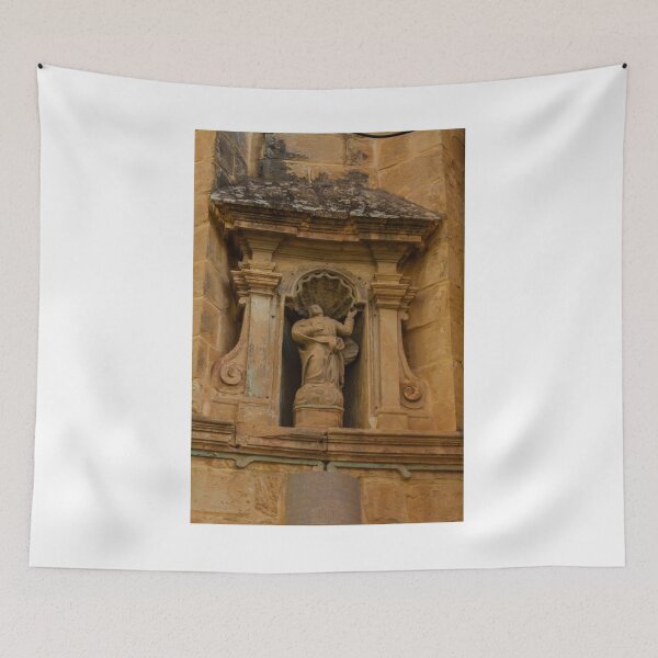 Item preview, Weathered Sandstone Statue In Church Niche With Ornate Baroque Architectural Detail designed and sold by Nmallia.