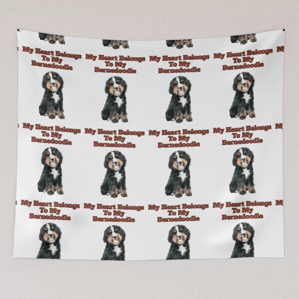Item preview, My Heart Belongs To My Bernedoodle Watercolor Design designed and sold by NatureUnleashed.
