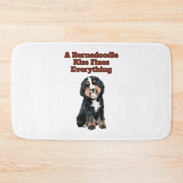 Item preview, A Bernedoodle Kiss Fixes Everything Watercolor Art designed and sold by NatureUnleashed.
